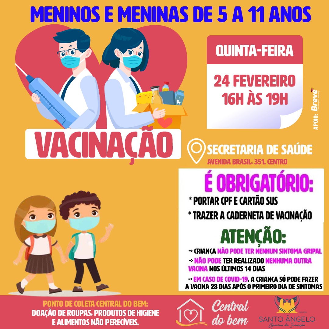 PERDEU A VACINAÇÃO DAS CRIANÇAS DE 5 A 11 ANOS? 